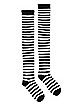 Stripe Over The Knee Socks - Black and White