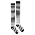 Stripe Over The Knee Socks - Black and White at Spencer's