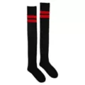 Athletic Stripe Over The Knee Socks - Black and Red at Spencer's