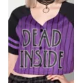 Dead Inside Crop Top Jersey T Shirt at Spencer's