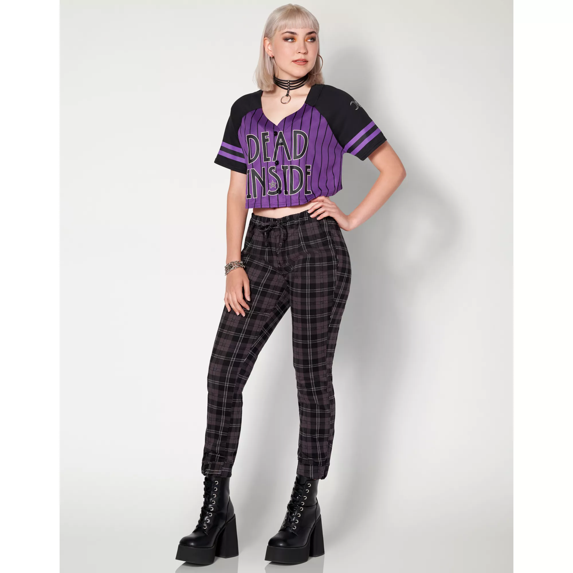 Dead Inside Crop Top Jersey T Shirt at Spencer's