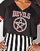Devils Crop Top Jersey T Shirt