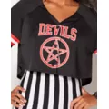 Devils Crop Top Jersey T Shirt at Spencer's