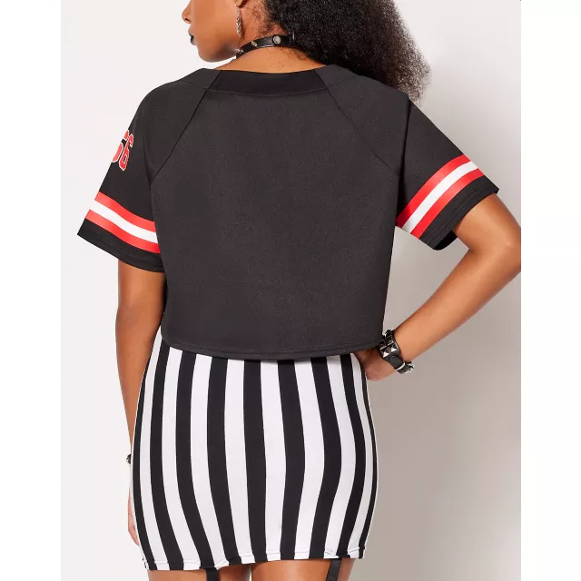 Devils Crop Top Jersey T Shirt at Spencer's