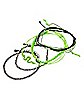 Multi-Pack Black and Green Snake Cord Bracelets - 5 Pack