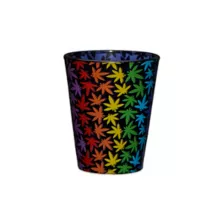 Rainbow Weed Leaves Shot Glass - 2 oz. at Spencer's