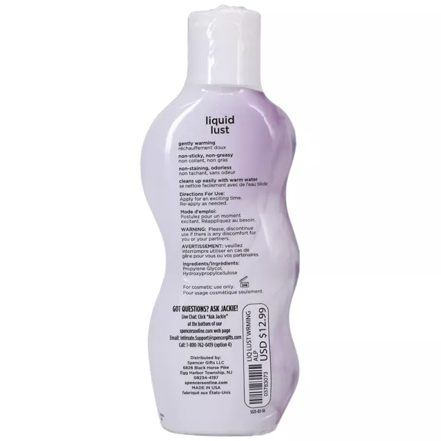 Liquid Lust Warming Glide - 4 oz. at Spencer's