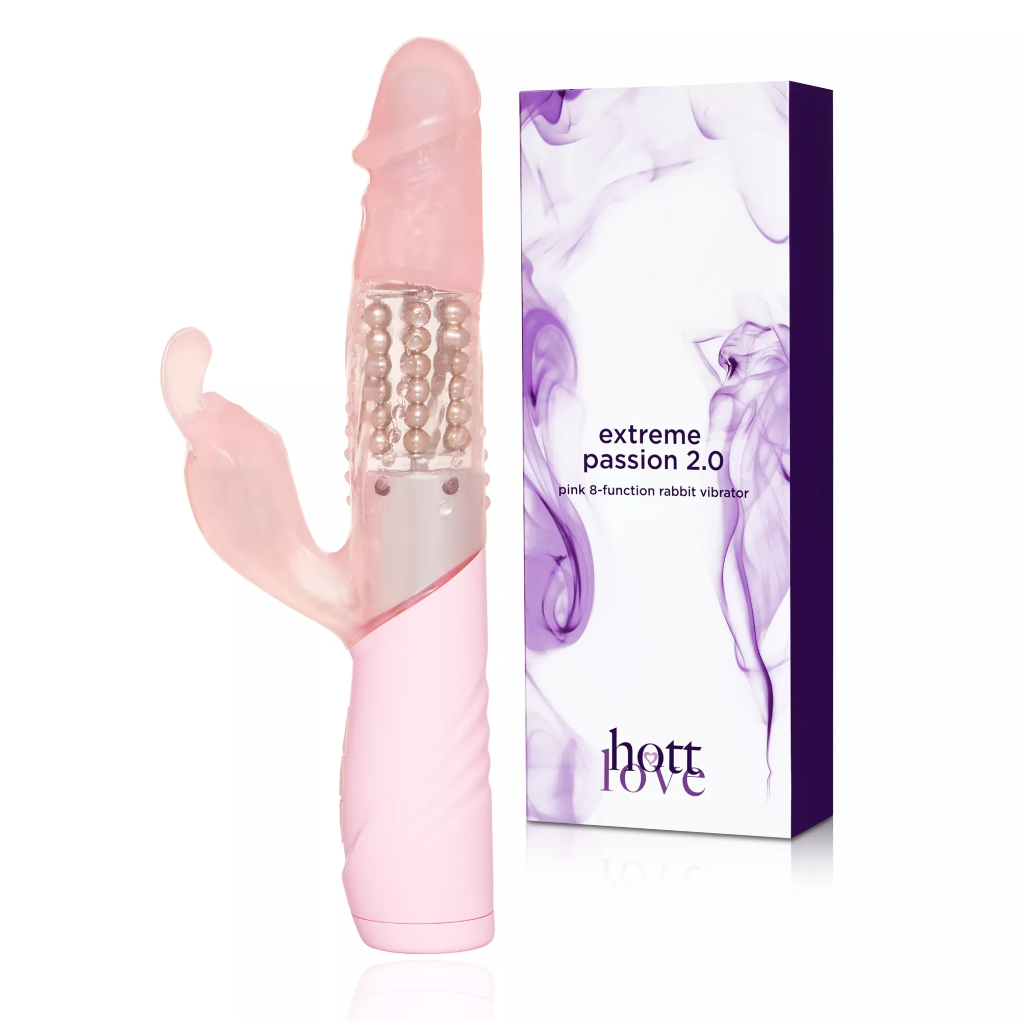Extreme Passion Pink 2.0 8-Function Waterproof Rabbit Vibrator 10 Inch - Hott Love
