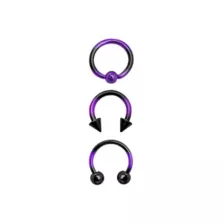 Multi-Pack Purple Ombre Horseshoe Rings 3 Pack - 16 Gauge at Spencer's
