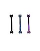 Multi-Pack Black Blue and Purple Snake Eye Curved Barbells 3 Pack - 16 Gauge