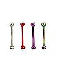 Multi-Pack CZ Red and Green Curved Barbells 4 Pack - 16 Gauge