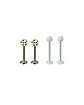 Multi-Pack CZ and White Dimple Labret Lip Rings 4 Pack - 16 Gauge