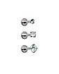 Multi-Pack Round and Prong CZ Labret Lip Rings 3 Pack - 16 Gauge