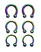 Multi-Pack Rainbow Horseshoe Rings - 3 Pair
