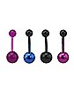 Multi-Pack Blue Purple Black Ombre Belly Rings 4 Pack - 14 Gauge
