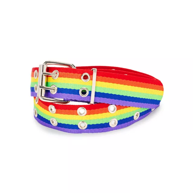 Rainbow Pride Double Prong Belt at Spencer's