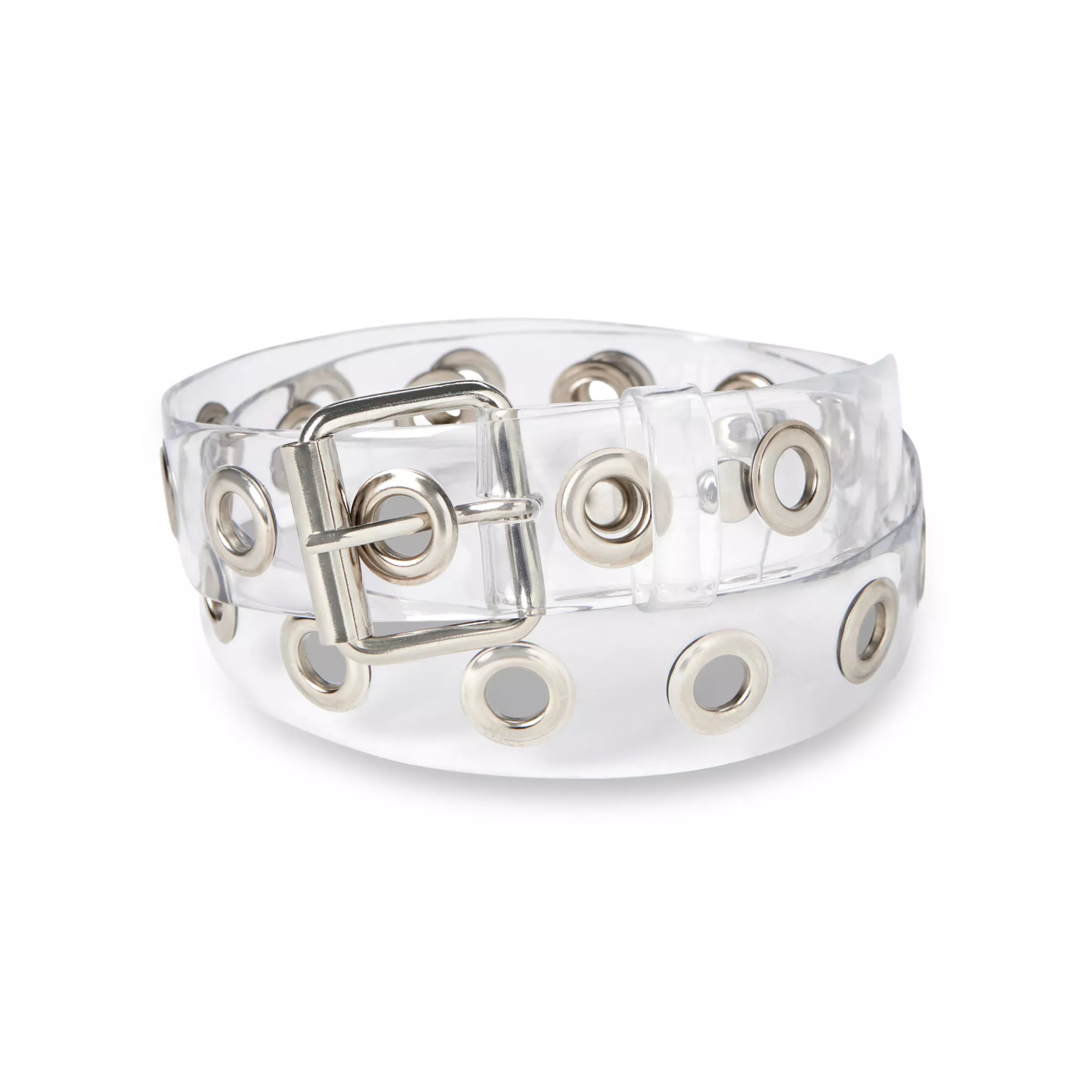 Clear Large Eyelet Belt at Spencer's