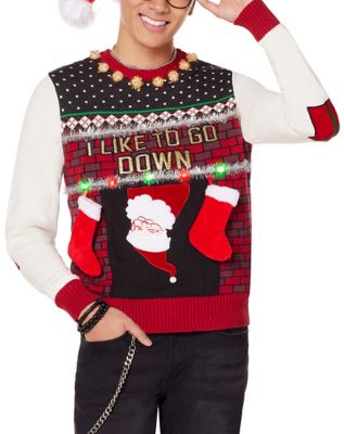 Light-Up I Like To Go Down Ugly Christmas Sweater