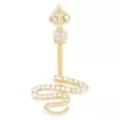 CZ Goldplated Snake Belly Ring - 14 Gauge at Spencer's