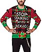 Light-Up Stop Staring At My Package Ugly Christmas Sweater