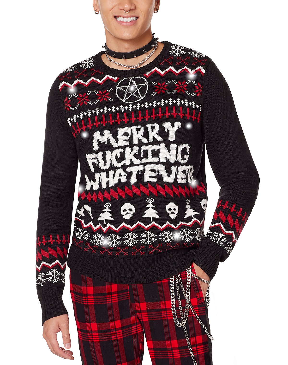 Light-Up Merry Fucking Whatever Ugly Christmas Sweater