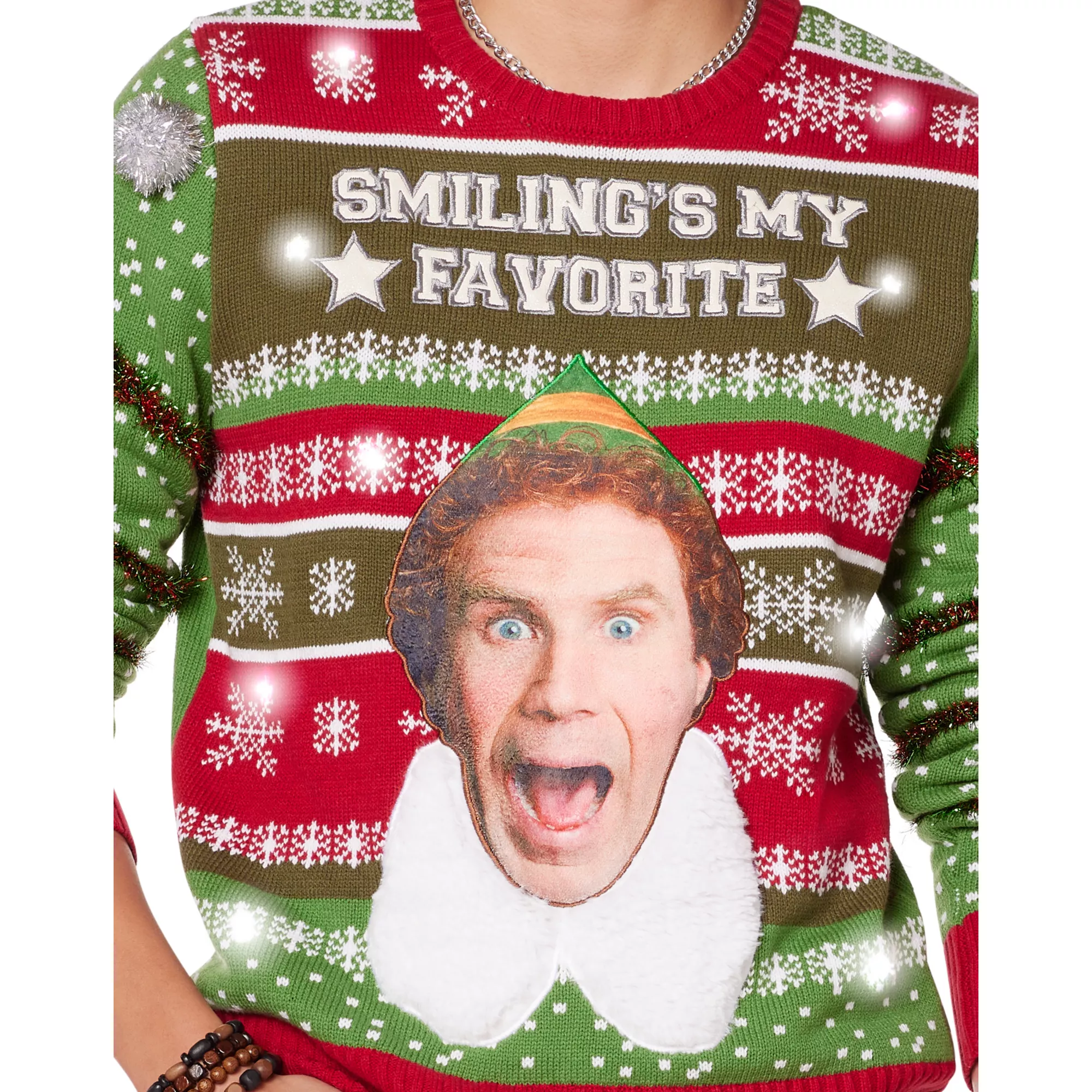 Light Up Smiling's My Favorite Christmas Sweater - Elf
