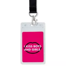 I Kiss Boys and Girls Lanyard at Spencer's