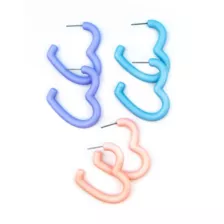 Multi-Pack Pastel Heart Earrings 3 Pair at Spencer's