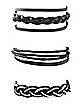 Multi-Pack Black Braided Cord Bracelet 3 Pack