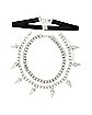 Multi-Pack Spike Chain and Lock Choker Necklaces - 3 Pack