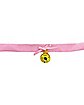 Pink Velvet Bow Bell Choker Necklace