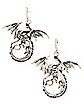 Dragon Hoop Dangle Earrings