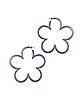 Flower Outline Hoop Earrings - 18 Gauge