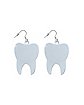 White Tooth Dangle Earrings - 18 Gauge