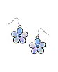 Holographic Flower Dangle Earrings - 18 Gauge