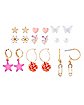 Multi-Pack Assorted Icon Stud and Dangle Earrings - 9 Pack