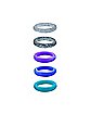 Multi-Pack Glitter and Purple Blue and Green Rings 5 Pack