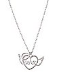 Bratz CZ Heart Angel Wings Necklace