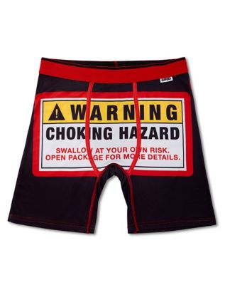Buy Caution Choking Hazard Men's Black Boxer Briefs