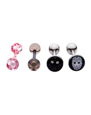 Jason Voorhees Mask Barbells 4 Pack 14 Gauge – Friday the 13th