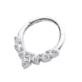 CZ Silvertone Leaf Hinged Septum Ring at Spencer's