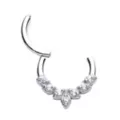CZ Silvertone Leaf Hinged Septum Ring at Spencer's