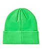 Neon Green Weed Leaf Cuff Beanie Hat
