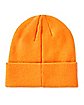 Neon Orange Flaming Dice Cuff Beanie Hat
