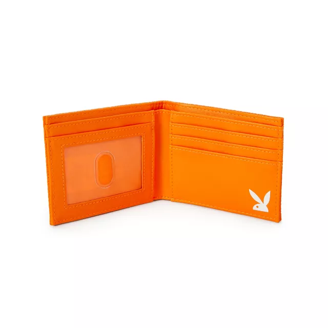 Orange Playboy Logo Bifold Wallet at Spencer's
