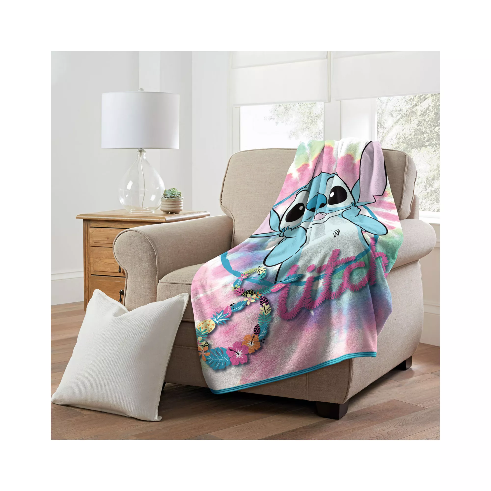 Stitch Floral Fleece Blanket - Lilo & Stitch at Spencer's