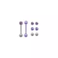 Multi-Pack CZ Purple Barbells with Extra Balls - 14 Gauge at Spencer's