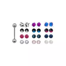 Single Barbell with Extra Spikey Balls - 14 Gauge at Spencer's