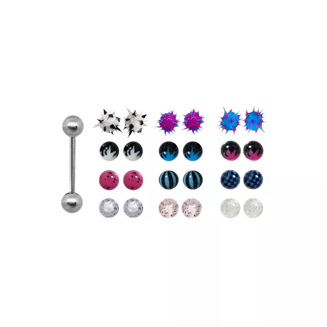 Single Barbell with Extra Spikey Balls - 14 Gauge at Spencer's