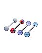 Multi-Pack Blue and White Barbells 4 Pack - 14 Gauge
